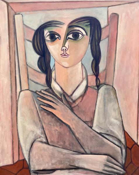 Portrait rose aux deux tresses, mars 1985 Georges-Henri PESCADERE