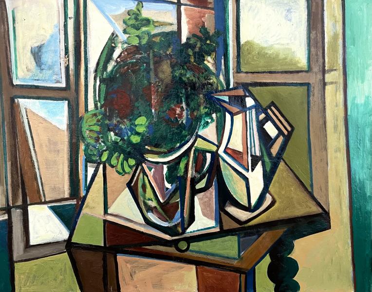 Nature morte, devant la fenêtre, bouquet, pichet, 1962-1975 Georges-Henri PESCADERE