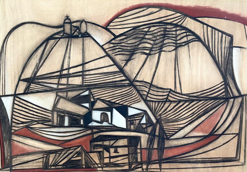 Hameau, montagne esquissée, août 1976 Georges-Henri PESCADERE