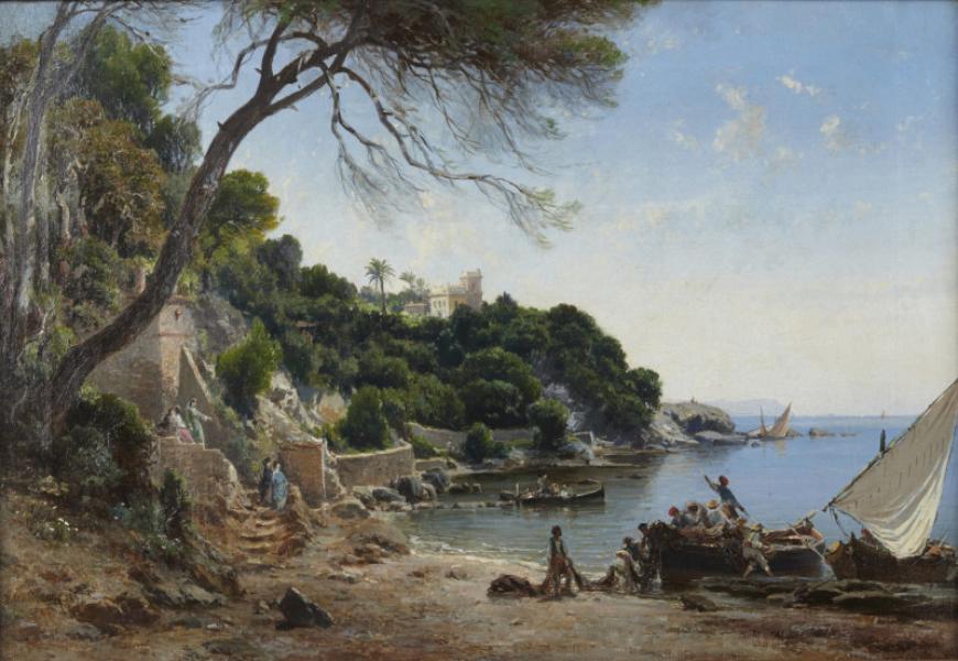 Calanque animée vers Toulon, 1874 Vincent COURDOUAN