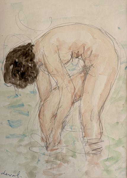 Femme entrant dans l'eau Pierre DEVAL