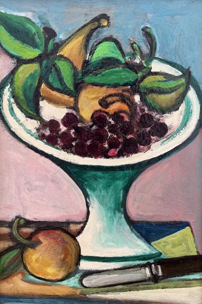 Nature morte au compotier de fruits, février 1977 Georges-Henri PESCADERE