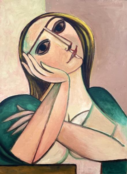 Femme blonde accoudée, mars 2001 Georges-Henri PESCADERE