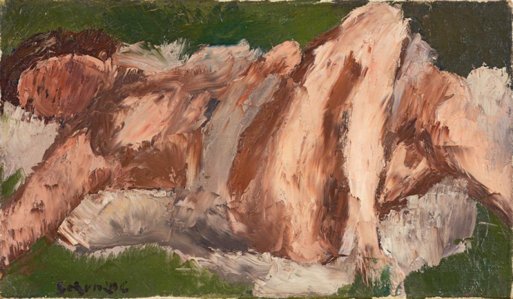 Femme nue étendue sur fond vert