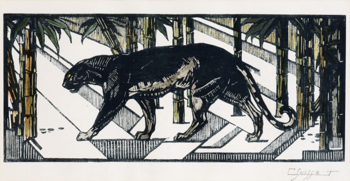 Panthère noire dans les bambous, 1927