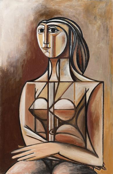 Buste, fond brun, janvier 2002 Georges-Henri PESCADERE