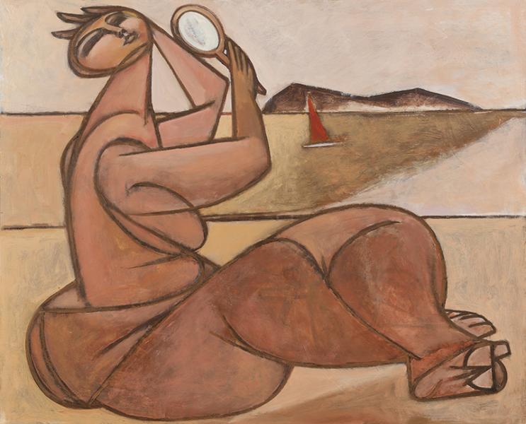 Nu au miroir sur la plage, août 1978 Georges-Henri PESCADERE