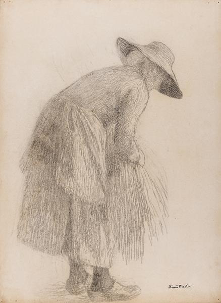 Une lieuse de gerbe, circa 1920 Henri MARTIN
