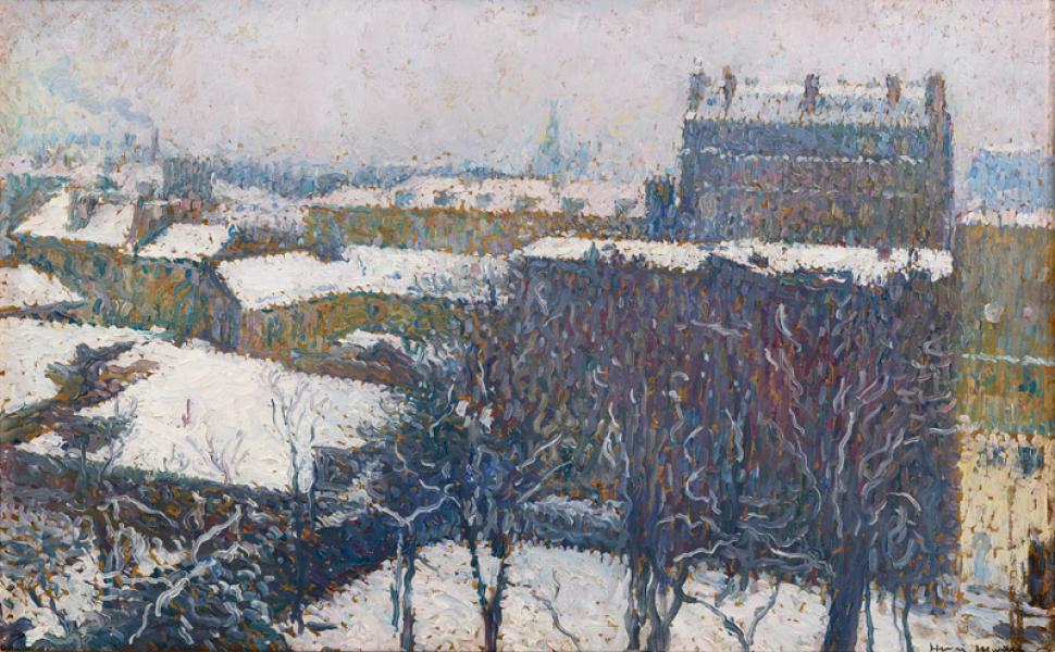 Vue depuis l'atelier du boulevard Raspail sous la neige