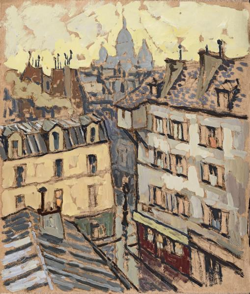 Les toits de Paris, le Sacré- Cœur en fond