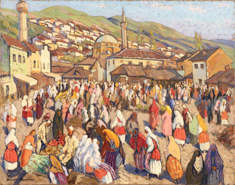 Marché à Prizen, Yougoslavie, vers 1938 Jacques MARTIN FERRIERES