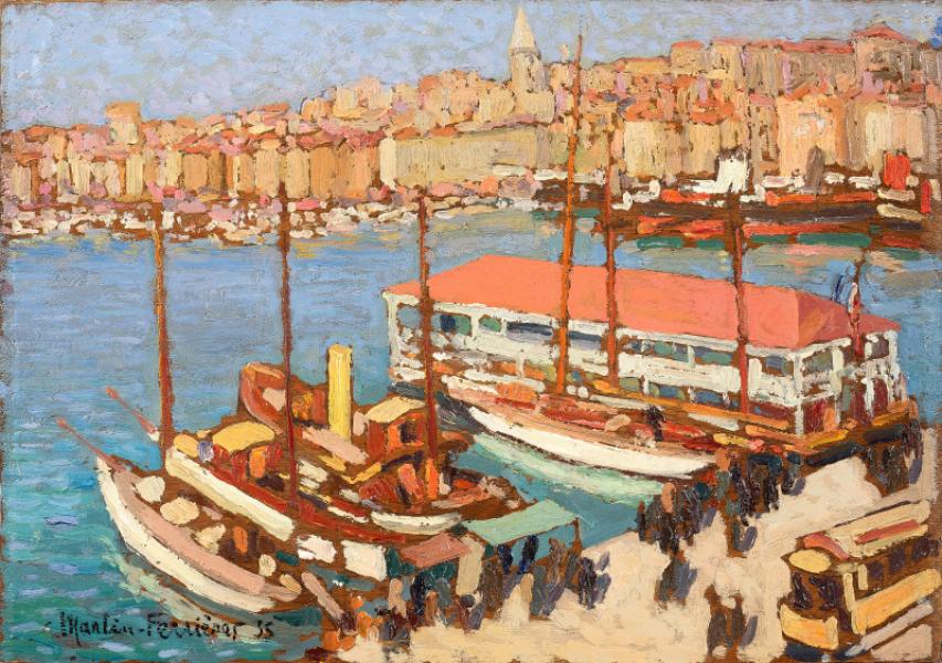 Marseille, le Vieux-Port, le club Nautique au premier plan, 1935 Jacques MARTIN FERRIERES