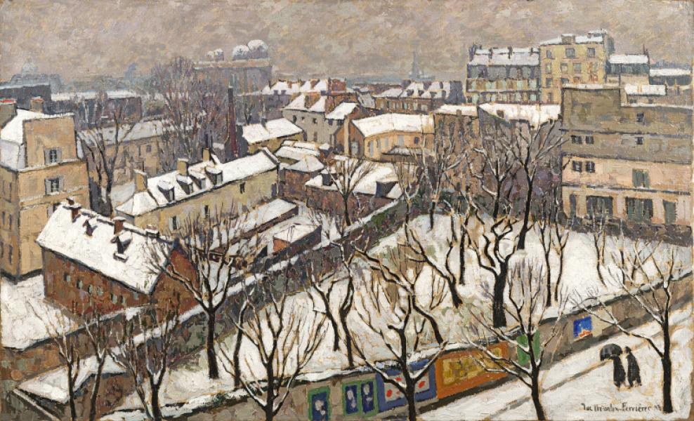 Paris sous la neige, vue depuis l'atelier du boulevard Raspail, 1939 Jacques MARTIN FERRIERES