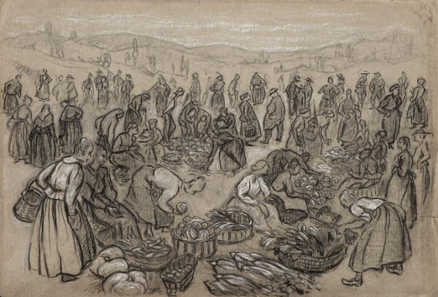 Paysannes au marché