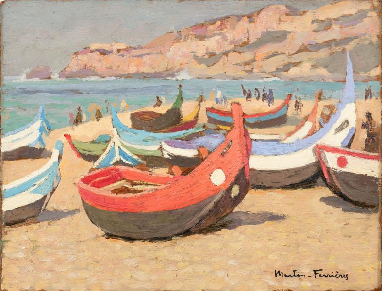 Portugal, la barque rouge, 1961 Jacques MARTIN FERRIERES