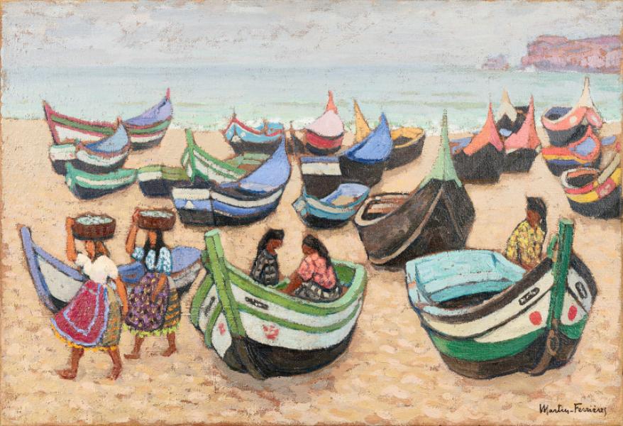 Portugal, la plage de Nazaré, 1961
