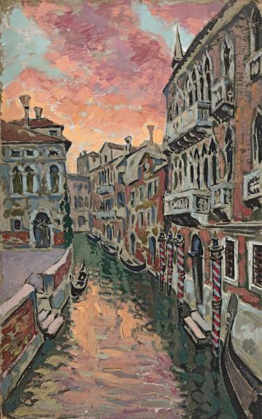 Venise, canal au crépuscule Jacques MARTIN FERRIERES