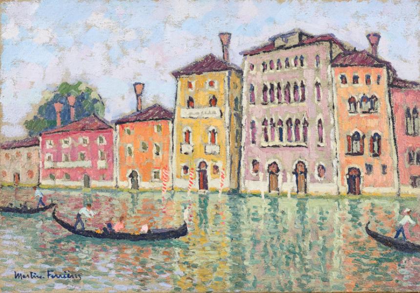 Venise, palais jaune sur le grand canal, 1970 Jacques MARTIN FERRIERES