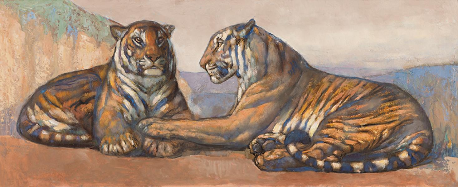 Couple de tigres au repos, c. 1930 Paul JOUVE