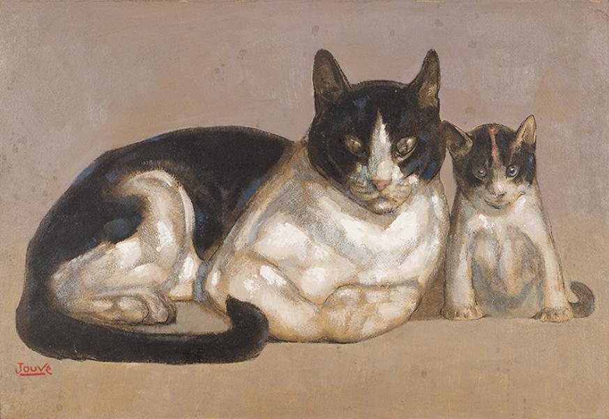 Chat et son petit, c.1945 Paul JOUVE