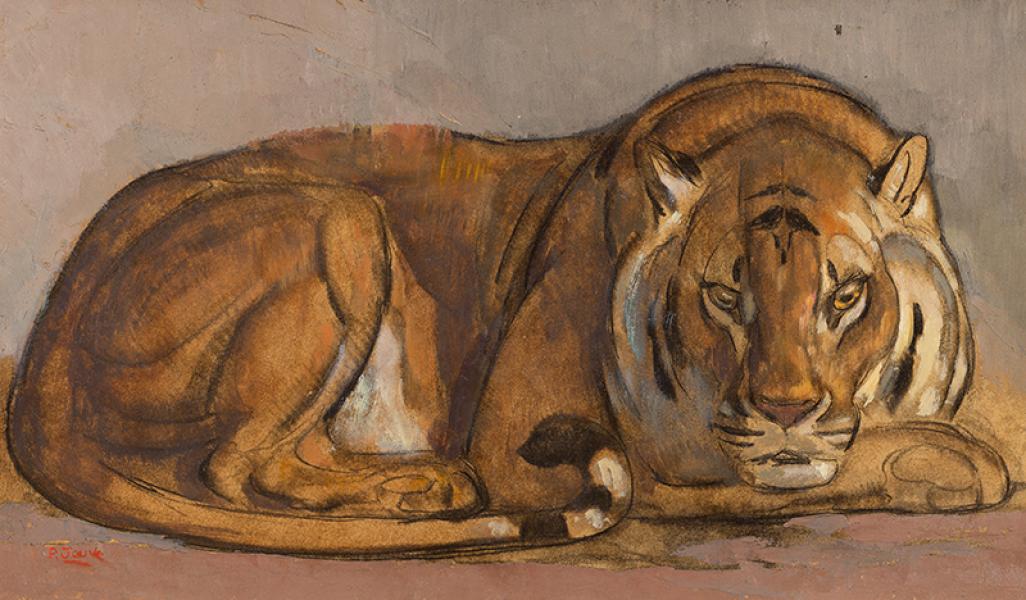 Tigre couché, tête de face, 1932 Paul JOUVE