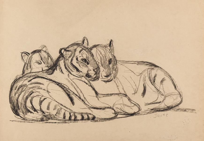 Trois tigres couchés Paul JOUVE