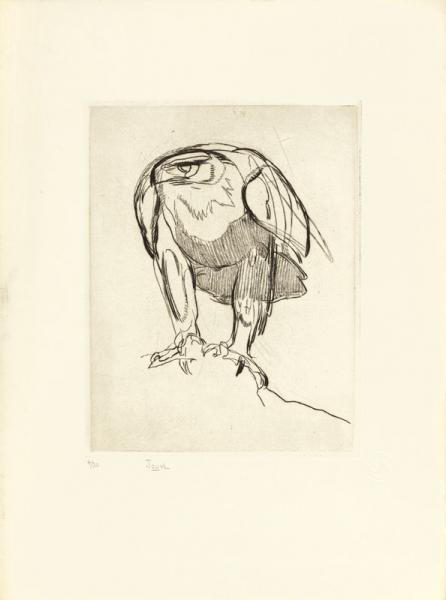 Aigle sur un rocher, c.1910