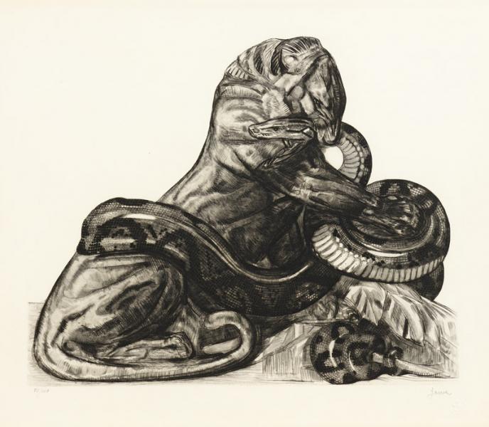 Lion et python, 1930