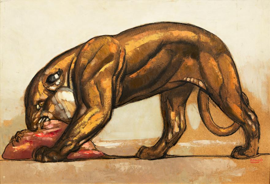 Lionne sur sa proie, c. 1932