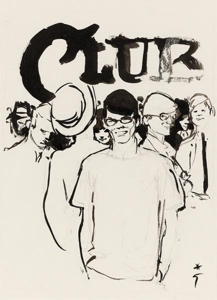 Hommes modernes. Projet de couverture pour le magazine Club. René GRUAU