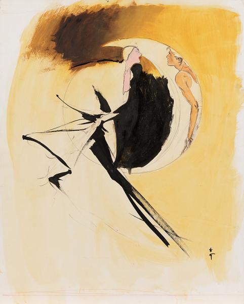 Le soleil a rendez-vous avec la lune René GRUAU