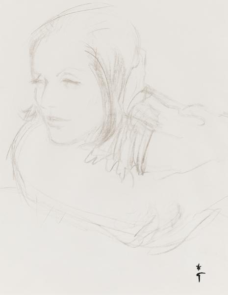 Pensive, accoudée René GRUAU