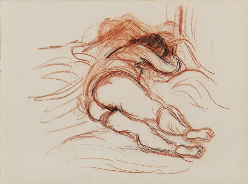 Femme nue, tête enfouie
