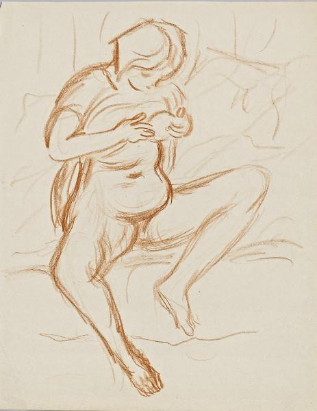 Femme nue assise, un sein René SEYSSAUD