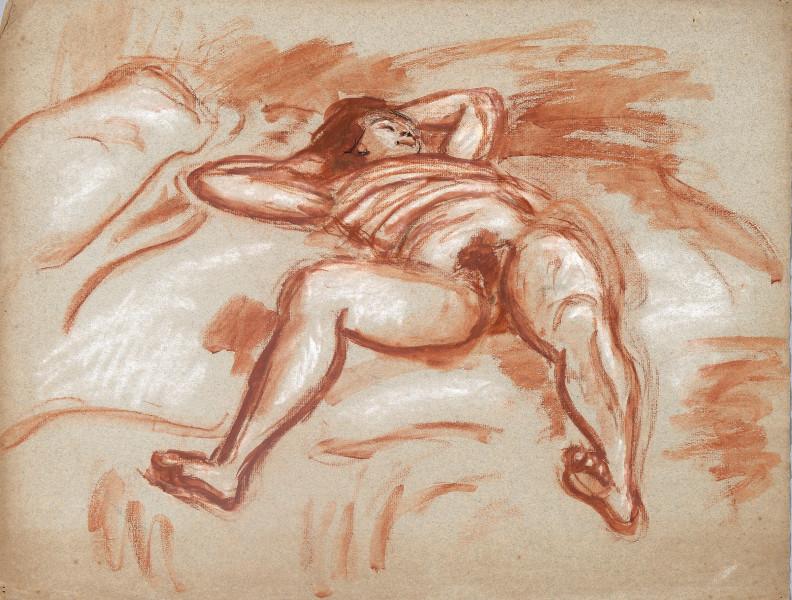 Femme nue étendue sur le lit