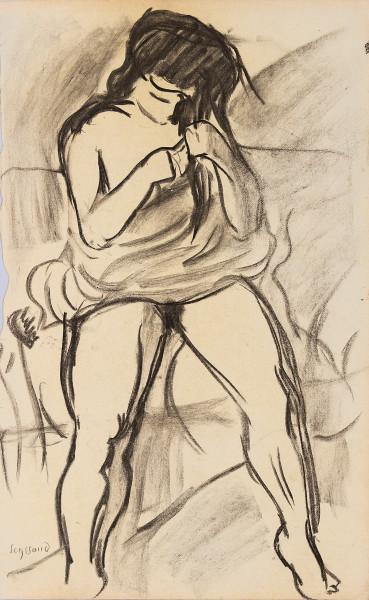 Jeune femme assise, dévêtue René SEYSSAUD