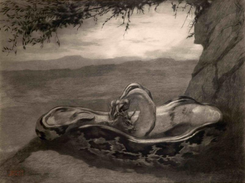 Serpent et antilope, 1908