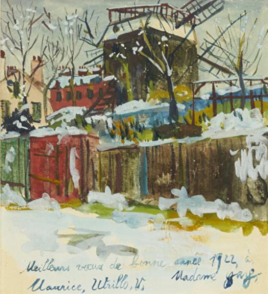 Moulin de la Galette sous la neige à Montmartre, circa 1922