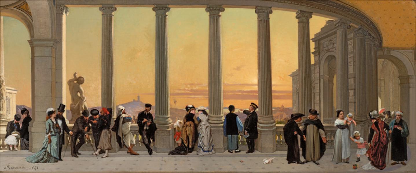 Personnages sur la terrasse du Palais Longchamp, 1878