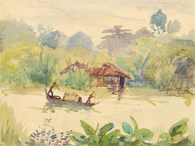 Indochine, Saïgon, Effet du matin sur l'arroyo, 1919 André MAIRE