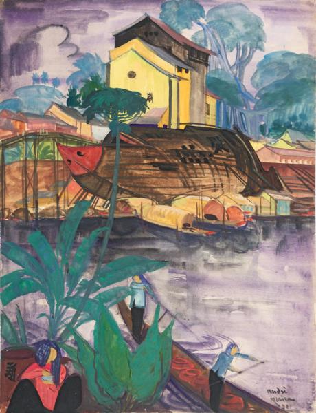 Vietnam, naviguer sur le fleuve, 1957