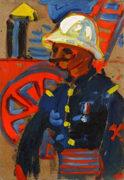Le pompier devant la grande échelle, 1907.