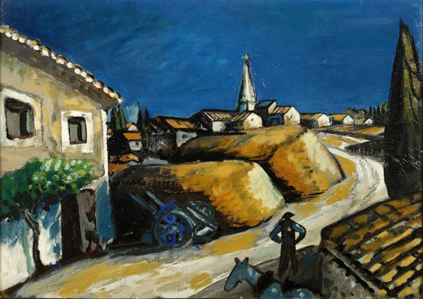 Meules près de la maison, circa 1912.