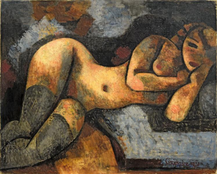 Nu couché sur fond bleu et noir, 1931