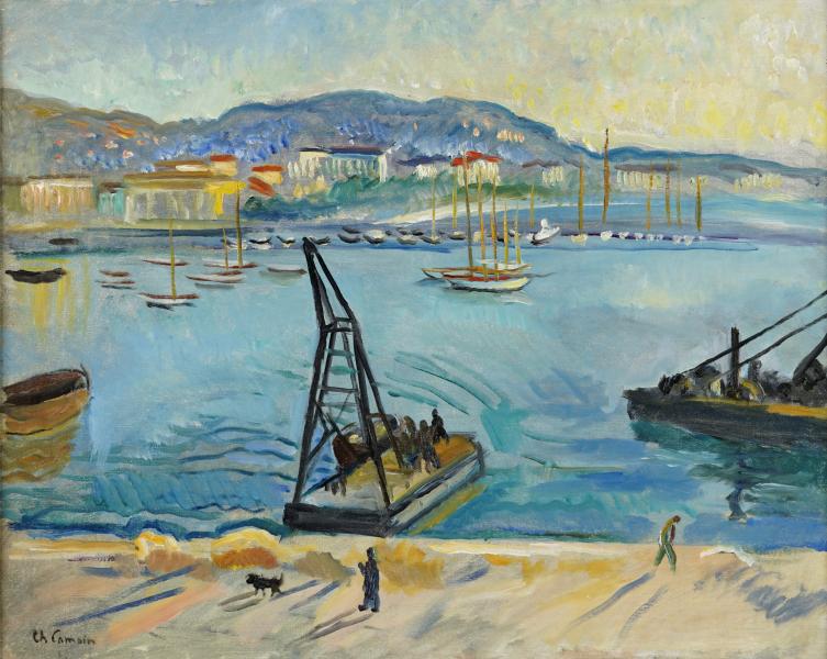 La grue dans le port de Cannes, 1956