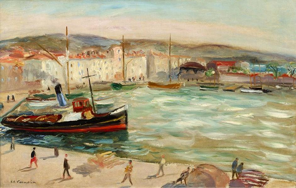 Le remorqueur dans le port de Saint-Tropez. Charles CAMOIN