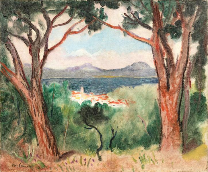 Saint Tropez à travers les arbres Charles CAMOIN