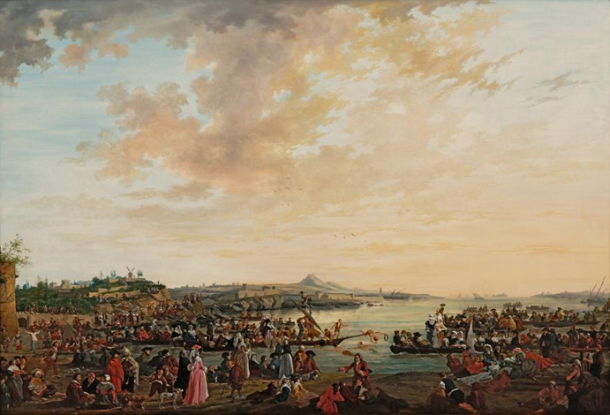 Vue de Marseille, joute et fête sur l'eau, 1791