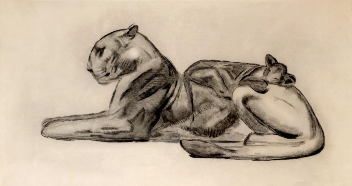 Lionne et son lionceau, c. 1927