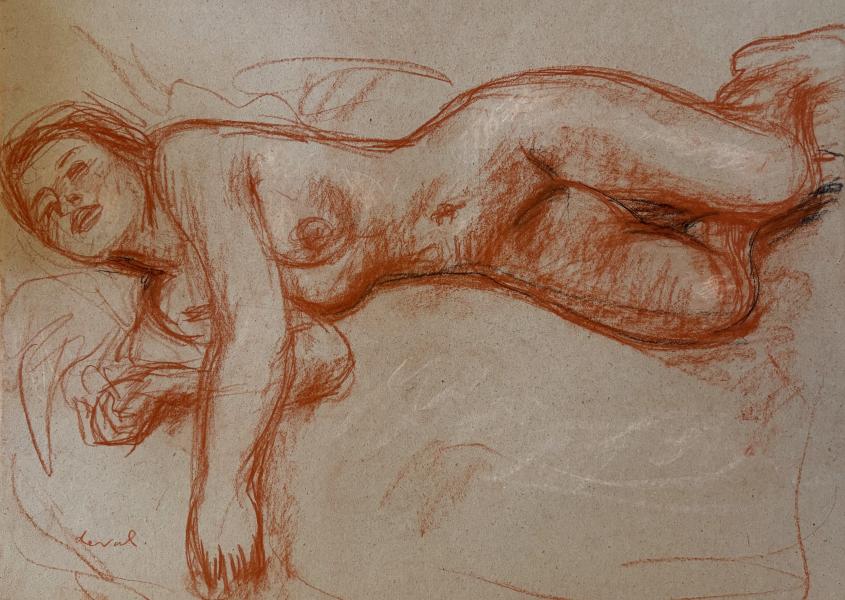 Jeune femme nue, étendue sur le côté Pierre DEVAL